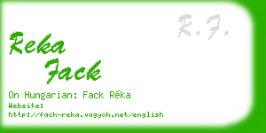 reka fack business card